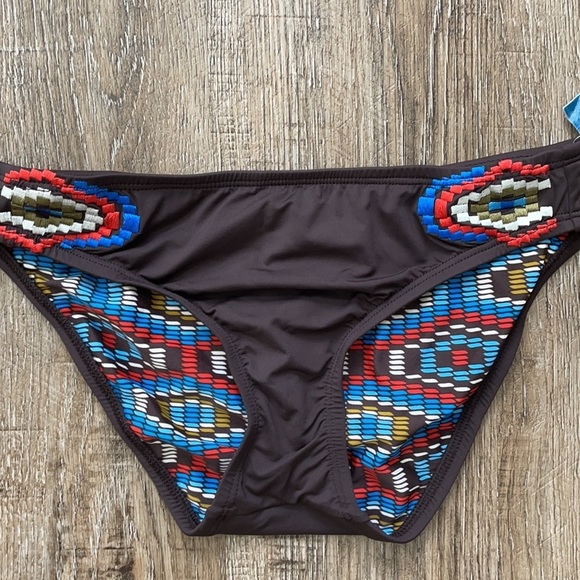 Lucky Brand Aztec Bikini Swimsuit Bottom Brown XS - Picture 1 of 4
